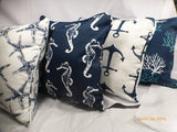 Outdoor Nautical Pillow covers - Premier Prints indoor-Outdoor fabric - Patio pillow covers - Julie Butler Creations