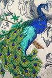 Embroidered Peacock Pillow Cover - Premier Prints - Eiffel Tower - French Country Decor - Julie Butler Creations