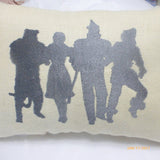 Wizard of OZ Pillow - Burlap pillow - Embroidered pillow - Accent Pillow - Silhouette pillows - Julie Butler Creations