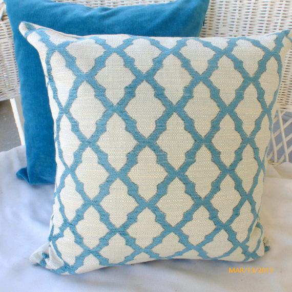 Chenille Pillow Covers - Decorative throw pillow - Peacock Blue pillows - Sofa Pillows - Julie Butler Creations