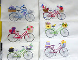 Seasonal Bicycle Pillow covers - Embroidered bicycle pillow - bike pillow covers. - Julie Butler Creations