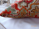 Ikat Pillow Cover - Linen blend pillow - Rust, orange pillow cover- accent pillow cover - Julie Butler Creations