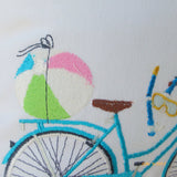Summer Bike Pillow covers - Embroidered bicycle pillow - seasonal bike pillow covers - Julie Butler Creations