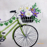 Bicycle Pillow covers - Embroidered bicycle pillow - St Patrick's Day Decor - Julie Butler Creations