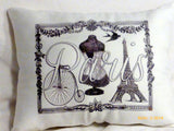 Vintage Paris Pillows - ladies pillows - Bicycle pillows - Bike Pillows - Paris Pillows - Julie Butler Creations