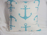 Nautical Pillow covers Set of 4 - Coastal blue - Premier Prints Slub Drapery Fabric - Julie Butler Creations