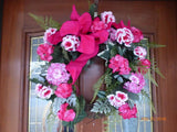 Spring Wreath - wreaths - Summer wreath - Front door decor -Shocking Pink wreath - Julie Butler Creations