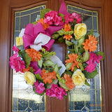 Bright Summer wreath -Spring wreath -  French Country Decor - Hydrangea wreath - Julie Butler Creations