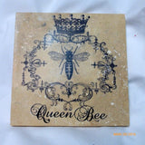 Queen Bee Trivet - Bee & Crown - French Country decor - Stone Trivets - Gift for her - Marble trivet - Julie Butler Creations