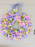 Spring Pastel Tulip Wreath - Summer Wreath - Easter wreath - Front door wreath - spring wreath - Julie Butler Creations