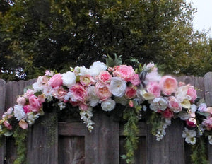 Wedding Arch Flowers- Pink and white Roses - Wedding Flowers - Wedding decorations - Julie Butler Creations