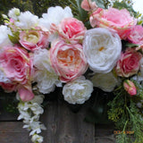 Wedding Arch Flowers- Pink and white Roses - Wedding Flowers - Wedding decorations - Julie Butler Creations