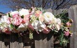 Pink and white Rose swag - Wedding swag - Wedding Arch Decorations - Julie Butler Creations