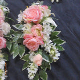Wedding Arch and Tiebacks - Pink and white Roses - Wedding Flowers - Wedding swag - Julie Butler Creations