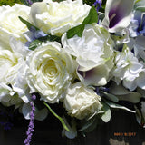 Wedding Arch Flowers - Purple and white Rose swag - Wedding swag - Wedding Arbor Decorations . - Julie Butler Creations