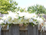 White Rose Arbor swag - White Wedding Flowers - Wedding Arch Decorations - Wedding decorations - Julie Butler Creations