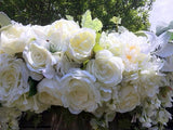 Wedding Arch - White Rose Arbor swag - White Wedding Flowers - Wedding Arch Decorations - Julie Butler Creations