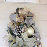 Christmas Poinsettia Door Swag - Christmas Wreaths - Platinum door swags - Julie Butler Creations
