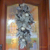 Christmas Poinsettia Door Swag - Christmas Wreaths - Platinum door swags - Julie Butler Creations