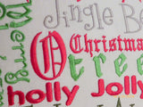 Christmas Subway Art - Christmas Pillow - Embroidered Pillows - Christmas songs -Holiday Pillow - Julie Butler Creations